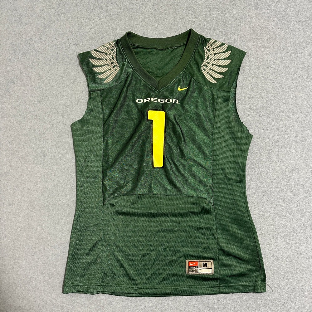 Nike Oregon Ducks‎ College Football Jersey Sleeveless Cutoff Green Womens Size M